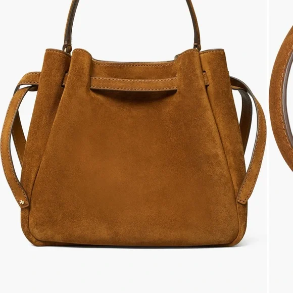 Tory Burch Elegant Romy Brown Suede Handbag - Picture 6 of 12